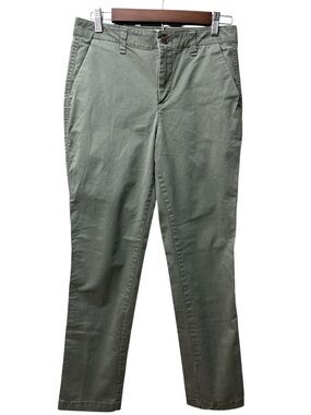 GAP Straight-Leg Girl Friend Chino Pants in Olive Green Size 2